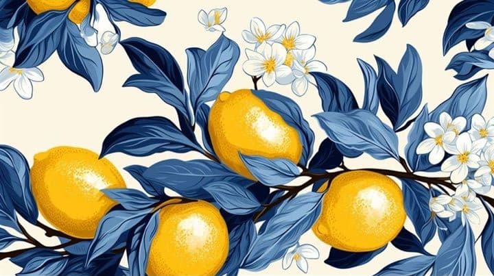 Porcelain and lemons in summer light